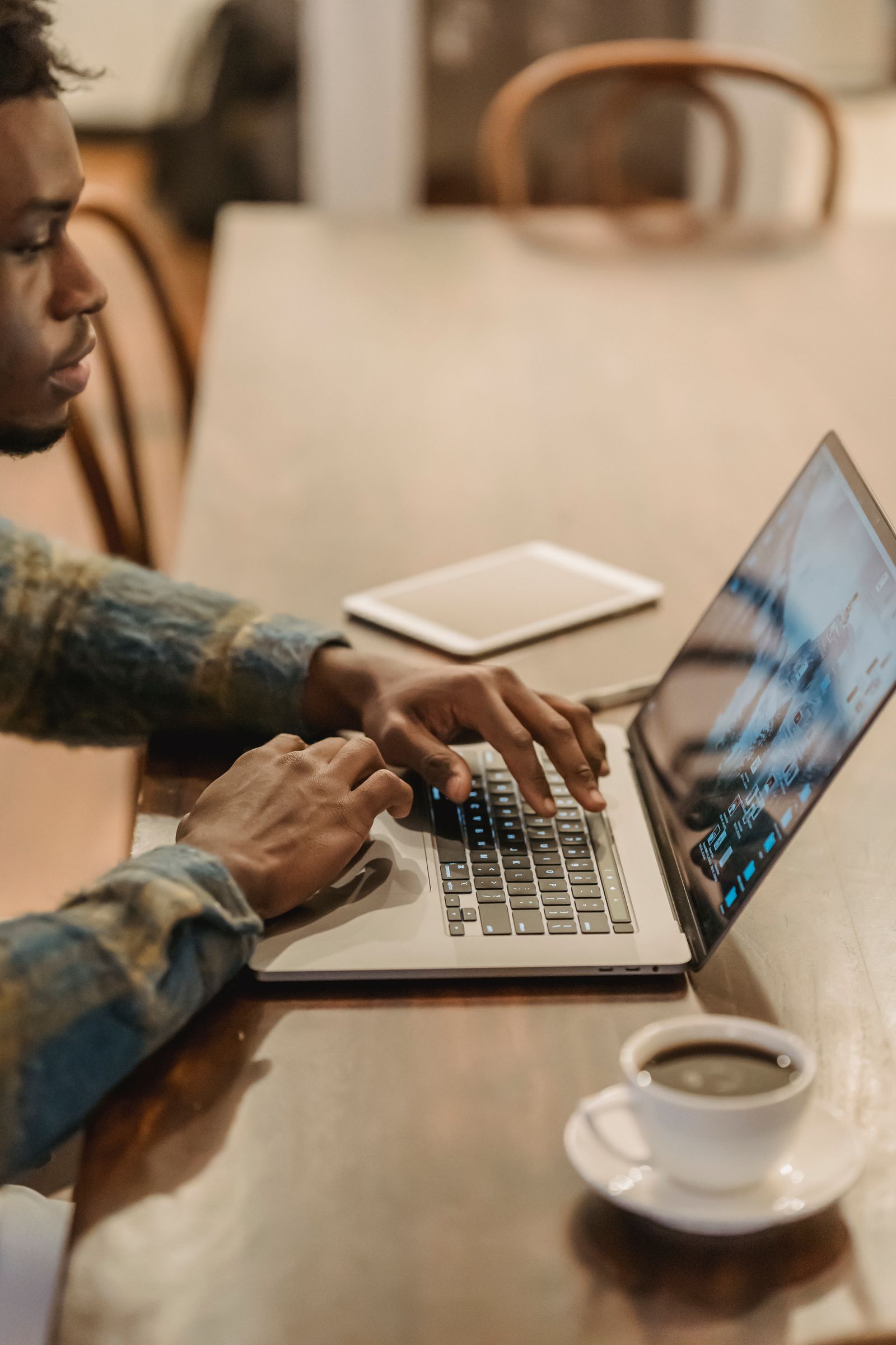 A freelance developer working solo on a laptop at home