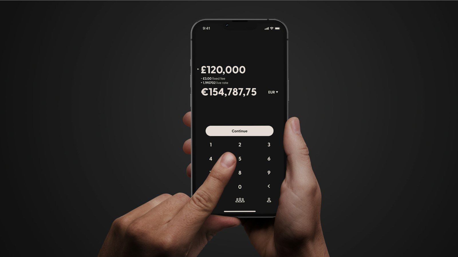 Person using a banking app on a smartphone screen